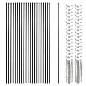 45.3 Inch 25 Pcs Fiberglass Electric Fence Posts with 100 Pcs Metal Loops, Temporary Fence Stakes for Animals Fence, Garden Protection Livestock Enclosures