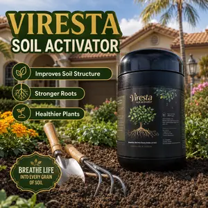 Viresta Soil Revitalizer, Concentrated Humic Acid Soil Conditioner for Lawn, Garden, Fruit Trees, Vegetables & Potted Plants, Makes up to 266 Gallons, 13.8 oz-gan-Viresta