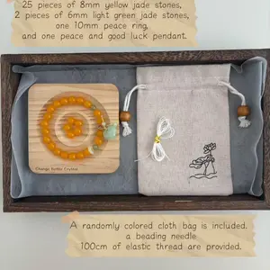 DIY Bracelet Making Kit, Includes Jade Beads & Agate Stones, Perfect Gift for Festivals & Parties, Elastic Cord Included