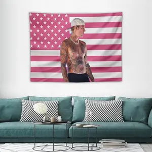 American Star Tapestry justin star bieber Flag Tapestry Suitable for College Dormitory Cave Bedroom Living Room Office Party Decoration Fans Gift