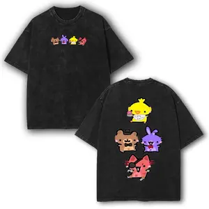 valentine shirts Five Nights at Freddy's horror cute Washed Graphic Tee, Horror Game Shirt, Vintage Cotton T-Shirt for Game Fans, Casual Streetwear Menswear, Gamer Gift, Streetwear tee menswear clothes Top Hoodie casual apparel