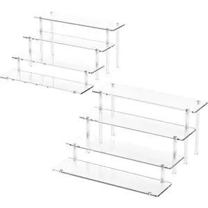 4 Tier  Display Risers, Clear Perfume Organizer Stand, Large Cupcake Stand Holder, Dessert Display for Party, Display Shelf for Figure and Collection, Riser Stand for Decoration and Organizer