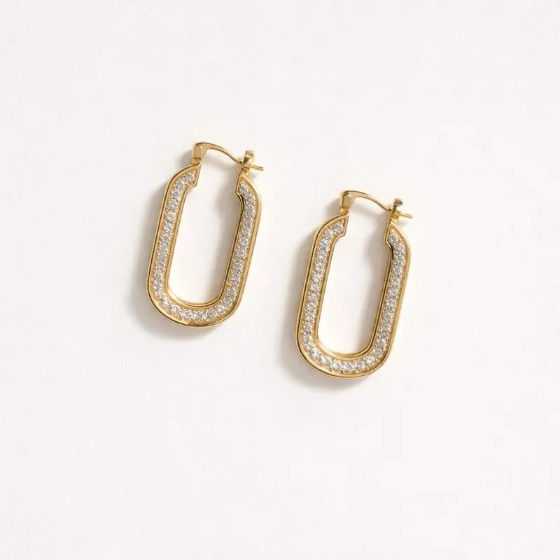 Natalie Earrings - Sparkling Detailing as shown