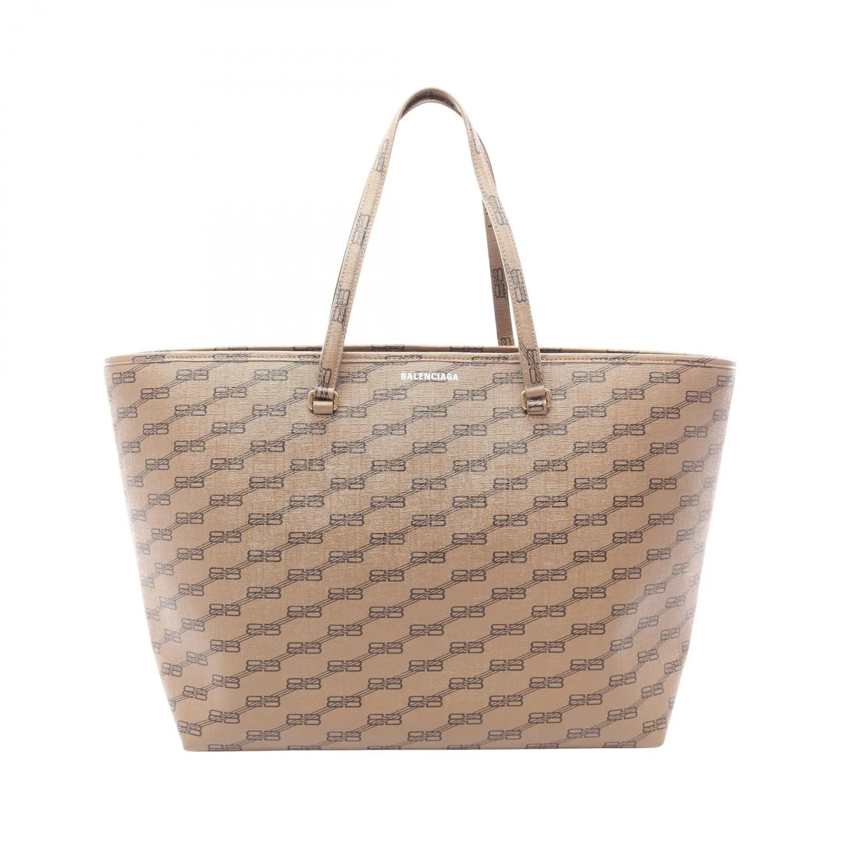 Pre-owned Balenciaga Plastic Tote Bags BB Monogram Coated Canvas Tote Bag