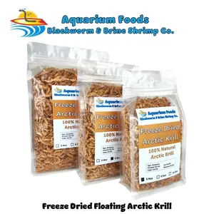 Arctic Krill - Floating Freeze Dried Krill for Tropical Fish, Marine Fish, Cichlids, Catfish, Pond Fish, Aquatic Turtles, Land Turtles, Hamsters, Rodents, Reptiles…Clear Bag. FREE 4-Type Wafer Mix & 12-Type Pellet Mix Included