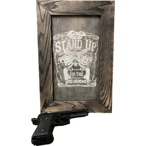 Stand Up for the 2nd Amendment Hidden Gun Storage Firearm Concealment Wall Decor