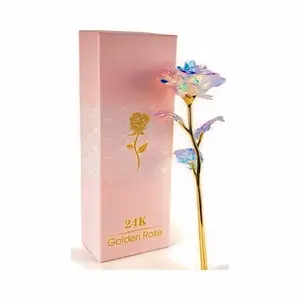 Rose Gifts for Women Birthday Gifts Colorful Rainbow Enchanted Crystal Flower Gifts for Wife Daughters Sister Friends Decor Decorative Fruit