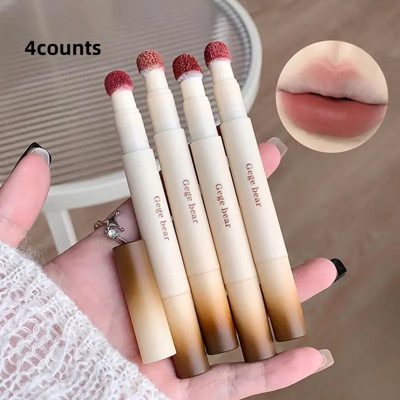 Long-Lasting Matte Lipstick, 4 Counts/set Moisturizing Matte Lipsticks, Suitable for Women and Girls Daily Use, Girls Makeup Accessories, Beauty Lipstick Set