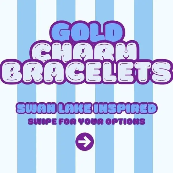 Gold Charm Bracelets Inspired by Barbie’s Swan Lake Featuring Elegant Swan Design and Versatile Charm Options