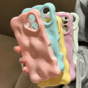 Candy Color Glossy 3D Bubble Wave Pattern Cute Phone Case ,Stylish & Durable Christmas Gift: Fashionable Phone Case for iPhone 11-17– Perfect Blend of Protection and Trend