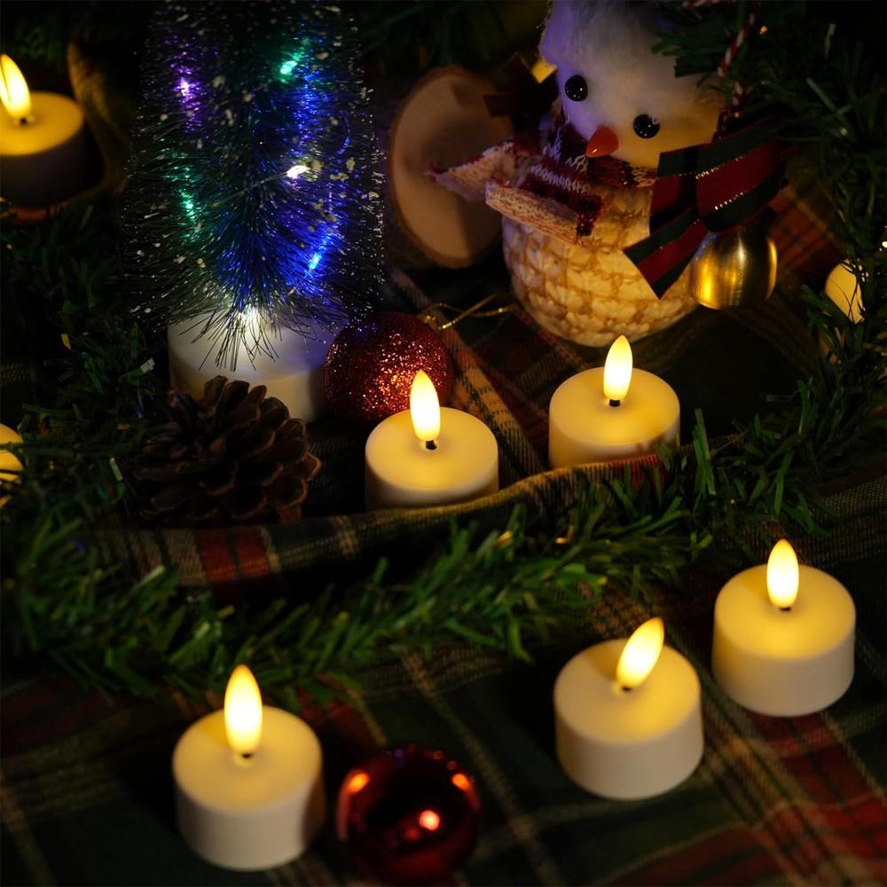 Flameless LED Tea Lights Rechargeable With Timer Romote Remote, Candles For Wedding Centerpiece Table Decor Christmas