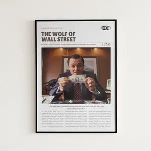 The Wolf of Wall Street, Martin Scorsese, Retro Movie Poster