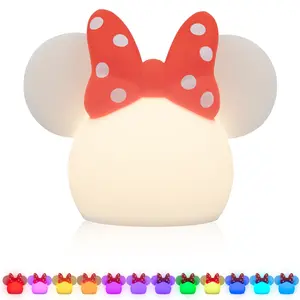Disney Minnie Mouse Color-Changing Tabletop LED Night Light, White