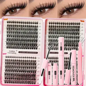 DIY Eyelash Extension Kit, Large Capacity, Multiple Styles, Professional and Beginner Friendly, Easy Home Use, Full Set Lashes Starter Kit, DIY Eyelash Clusters