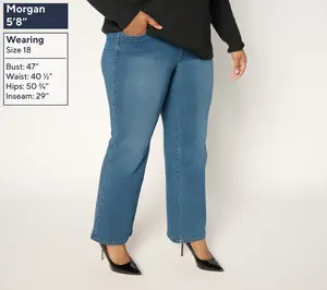 Belle by Kim Gravel Regular Primabelle Denim Studded Wide Leg Jean