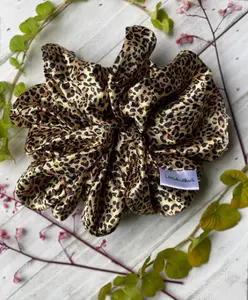 Satin leopard scrunchie