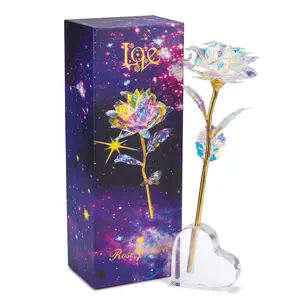 Kirifly Valentine's Day Gift for Her, Artificial Flower Heart Rose, Anniversary Mother's Day Birthday Present, Floral Galaxy Design, Decorative Artificial Flowers