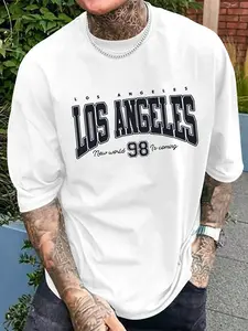 Men's Los Angeles Graphic Print Short Sleeve T-Shirt - Casual Crew Neck All-Season Comfort Regular Fit All season Tee | Graphic Tee | Comfortable Fit