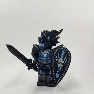 Mini Dragon Doll & Dungeon Knight Dark Necropolis Dragon Assembly Toy Figure Model Display Piece Action Figure, Halloween Thanksgiving Easter Birthday Gift, Craft Figurine