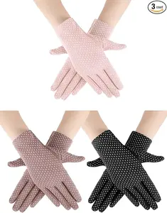 3 Pairs UV Driving Gloves Sun Protection Summer Sunblock Gloves for Women Driving Riding Outdoor