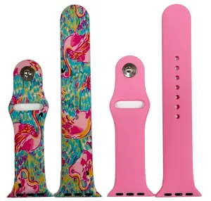Olivia Pratt 2 Pack Silicone Watch Band - Floral Printed and Solid Color