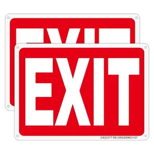 Exit Sign, 1 Count Durable Aluminum Exit Sign, UV & Weatherproof for Indoor/Outdoor Use, Safety Essential Sign with UV Protection
