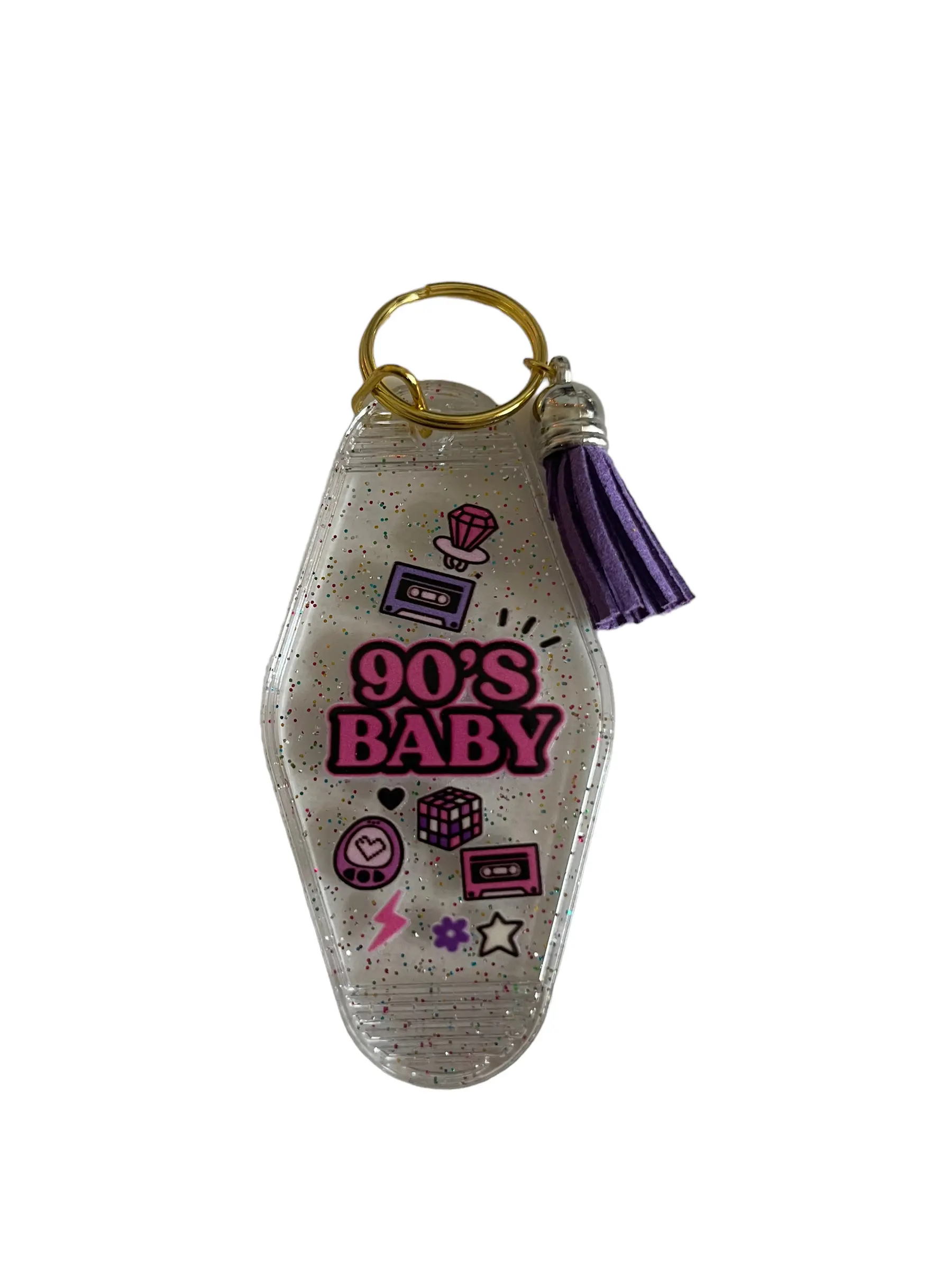 90's Baby Motel Keychain with Matching Tassel