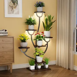 Plant Stand Indoor with Grow Light Corner Shelf for Living Room & Balcony Modern Design Sturdy Structure Perfect for Small Plants & Greenery