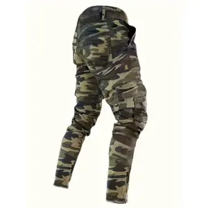 2026 Men's Slim Fit Camouflage Jeans-Casual Multi-Pocket Design, Stretch Cotton Blend, Machine Washable-Suitable for All Seasons Dandy Denim Menswear Polyester Spandex Polyester Spandex