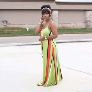 Watermelon Blush Stripes Galore Maxi Dress with Pockets