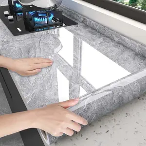 Marble Pattern Wallpaper, Self Adhesive Wall Sticker, Waterproof & Oil-proof Wall Decal, Decorative Wall Paper for Home Living Room Bedroom Kitchen, Marble Backsplash Wallpaper