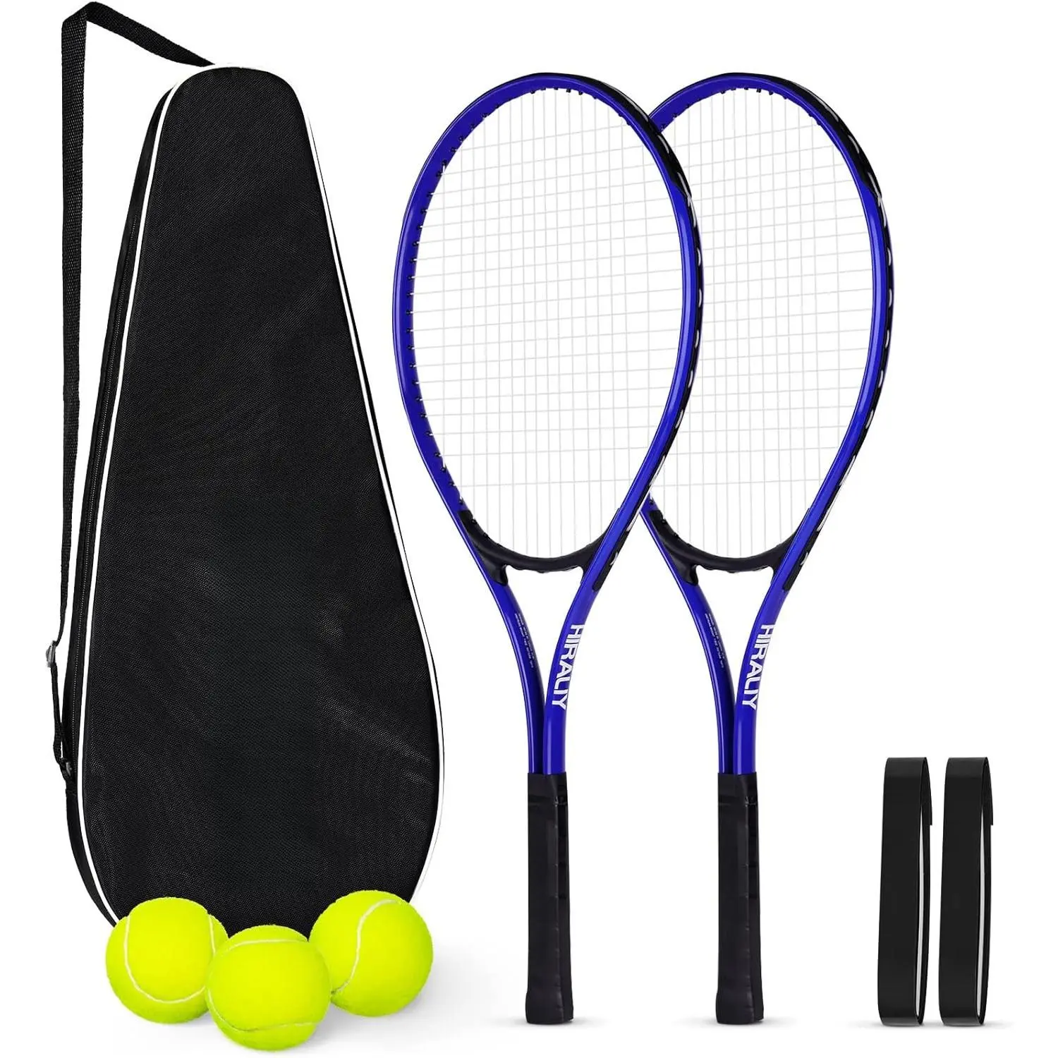 Tennis Rackets 2 Pack for Adults Beginners - 27 Inch Lightweight  Tennis Racquet Set with 3 Balls & Carry Bag - Vibration Dampening & Large Sweet Spot for Men Women Couples