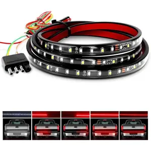 60inch Truck Tailgate Light Strip 108 LED Single Row Strip with Red Driving Brake Light Turn Signal Light White Reversing Light Discount Suitable for Your Daily Use Car Bottom Light