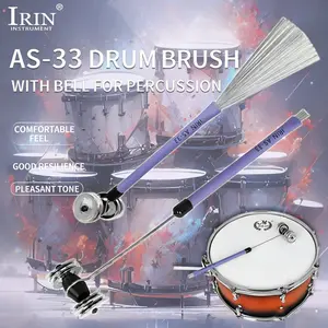 Irin Snare Drum Brush Steel Wire Dual-Use with Rhythm Bell Plates, High-Quality Percussion Accessory for Drums, Ideal for Music Enthusiasts