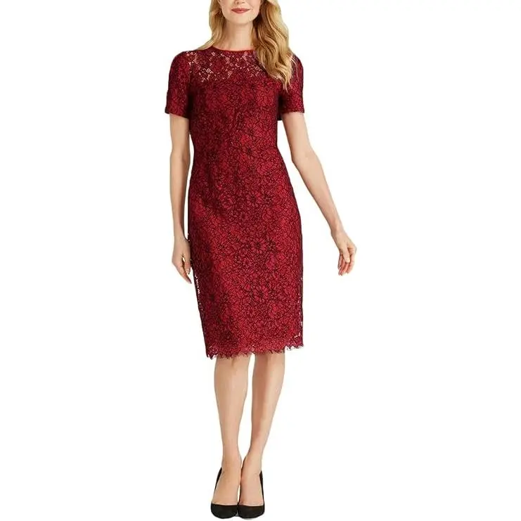 Draper James Collection Red Lace Sheath Dress