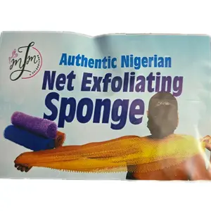 MJM Authentic Nigerian Exfoliating Net Bath Sponges for All Skin Types 2 per Packet in Medium Large & Jumbo Sizes Multicolor Shower Soap