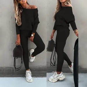 2026 Spring ChicMe Women's 2 Piece Lounge Outfit Long Sleeve Pullover Tops Drawstring High Waisted Pants Set Tracksuit Round Neck Pre-Fall Sweatpants Sets