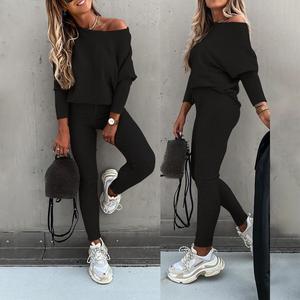 2026 CHICME Women's 2 Piece Lounge Outfit Long Sleeve Pullover Tops Drawstring High Waisted Pants Set Tracksuit Round Neck Pre-Fall Sweatpants Sets