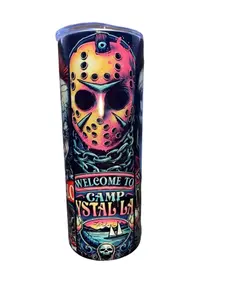 Welcome To Horror Character Home Town Line Up ( Jason, Michael, Penny Wise, Freddy ) - 20oz Straight Sublimation Tumbler - Your Favorite Tumbler Shop!