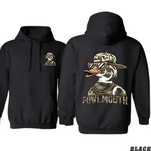 Fowlmouth Camo Duck Hoodie – Bold Waterfowl Graphic for Hunters, Outdoorsmen & Men Who Love Camo Gear – Perfect Fall/Winter Outfit