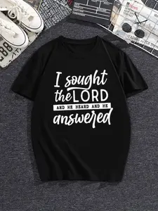 I sought the LORD AND HE HEARD Scripture Tank - Mixed Typography Design in Essential White & Black,Personalized short-sleeved T-shirt for casual daily wear. Simple style. Ideal for home and leisure.-The Perfect Gift For Him Or Her. Top
