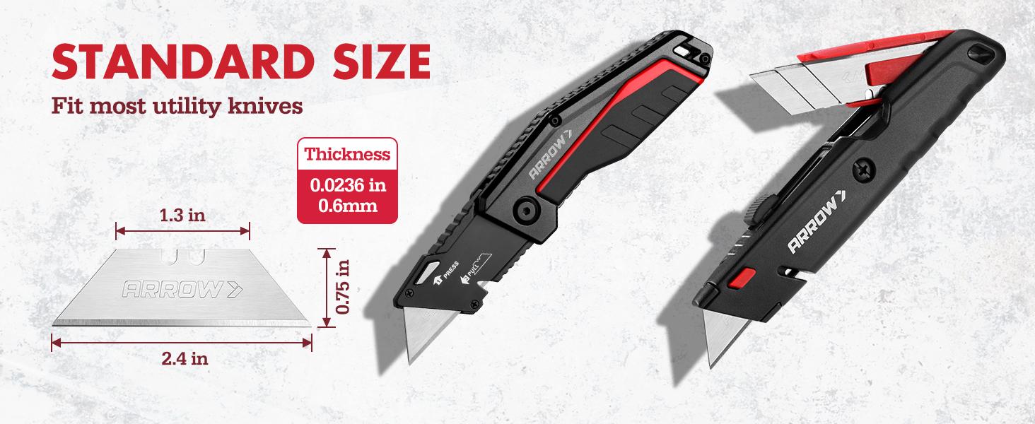 #backtoschool ARROW 100-Pack SK2 Utility Knife Blades, Premium Tempered Steel Box Cutter Blades with Convenient Dispenser, Sharp & Durable Replacement Blades for Cutting, Crafting, DIY Projects