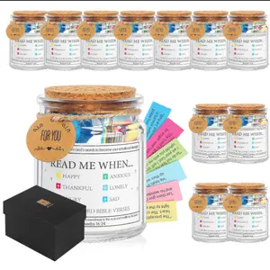 Sturdy Base Alignment Decorative Packaging Label Wish Glass Jar Desktop Decoration Love Gift for Prayer & Wishes Storage Bottle