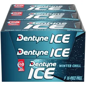 Dentyne Ice Winter Chill Sugar-Free Chewing Gum, 9 Packs of 16 Pieces (144 Total Pieces)