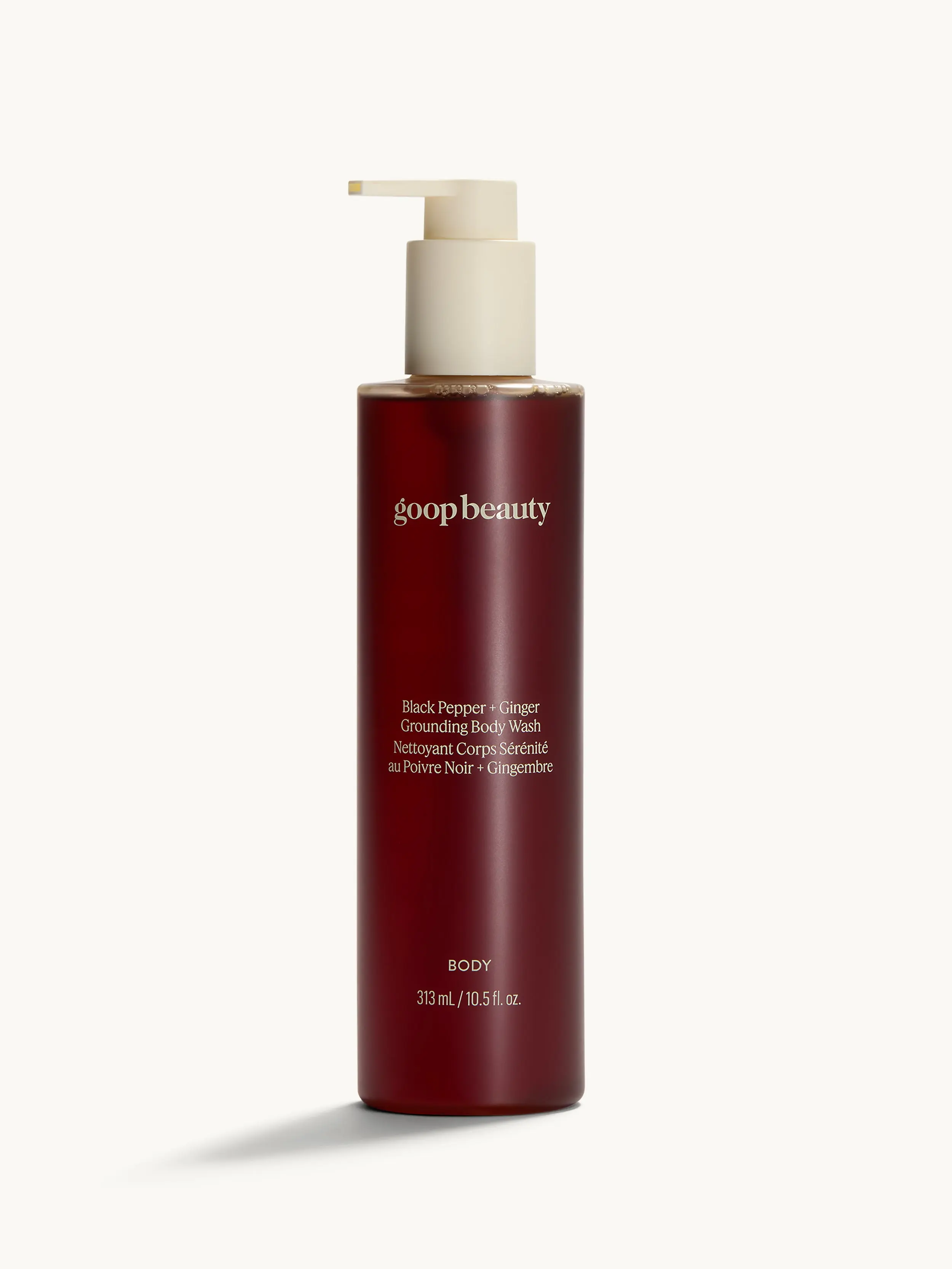 Black Pepper + Ginger Grounding Body Wash by goop beauty | Hydrating Gel Cleanser | Aloe Vera, Green Tea Extract & Plant-Based Surfactants | Sandalwood & Citrus Scent | 10.5 fl oz