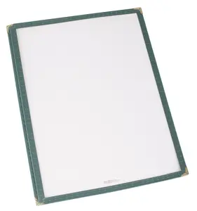 Single Pocket Menu Cover - Green, 9-5/16 x 12-1/8