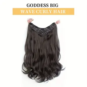 Wholesale Fashion New Invisible Clip-In Wavy Hair ExtensionsHeat Resistant Clip In Synthetic Hair Extensions Long Wavy Curly Invisible Hairpieces For Women Non Slip Party Wig Blonde Brown Red Color Options