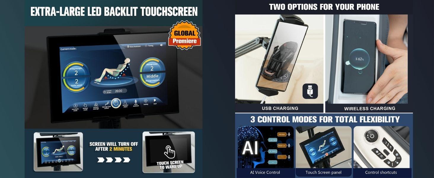 Massage Recliner Chair BV-1 Full Body 2026 Zero Gravity SL-Track Shiatsu Recliner with AI Voice LED Backlight Remote Waist & Calf Heating Phone Holder