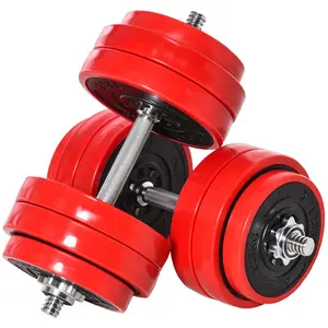 Adjustable Dumbbell Set	66Lbs Convertible to Barbell	Space-Saving Heavy-Duty	Home Gym Weight Lifting Training Kit for Men Women