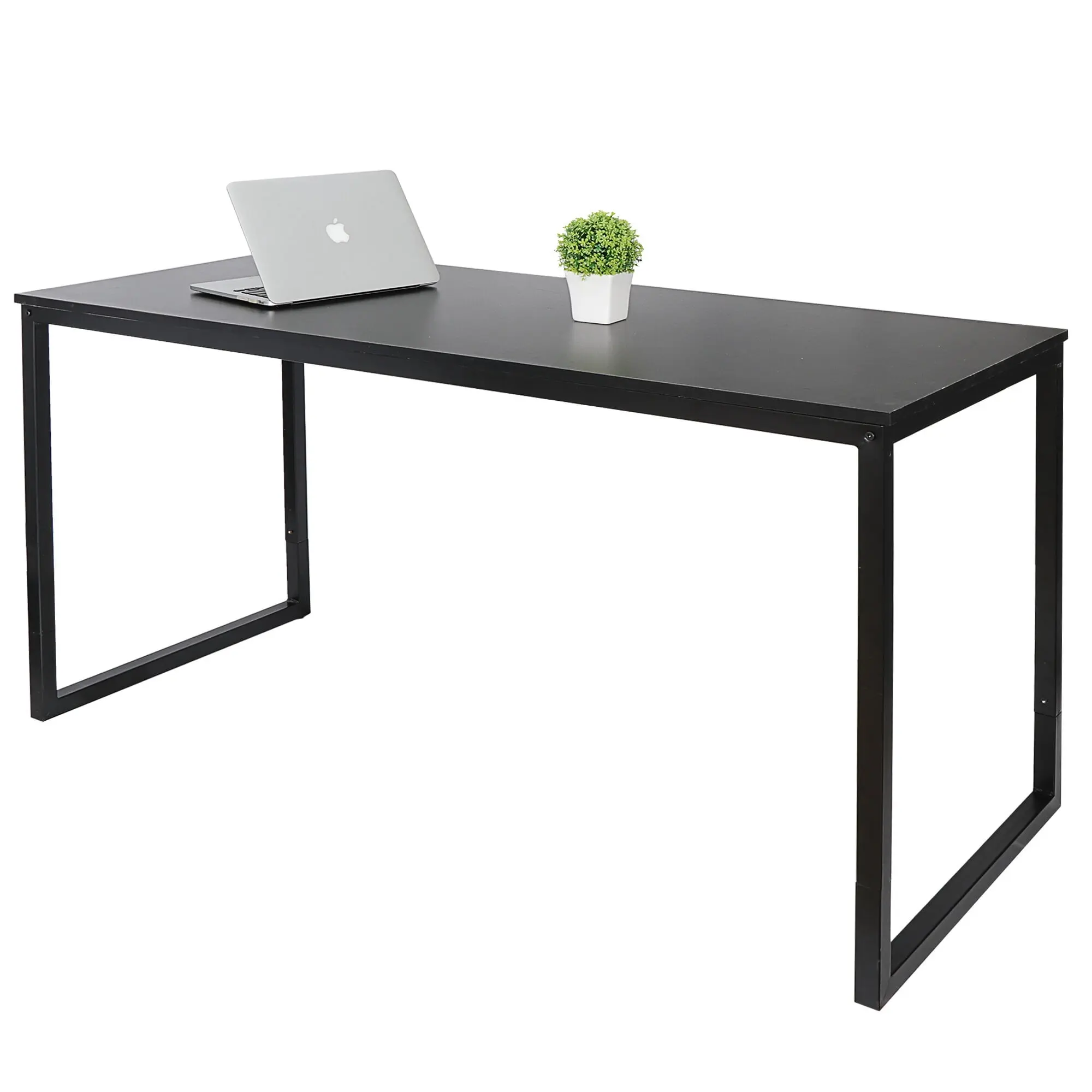 Zeny 55-inch Sturdy Home Office Desk - Heavy-Duty Steel Frame, MDF Construction Commercial Office Furniture Workstation, Black Gaming Desk for Work Use, Home Office Desks